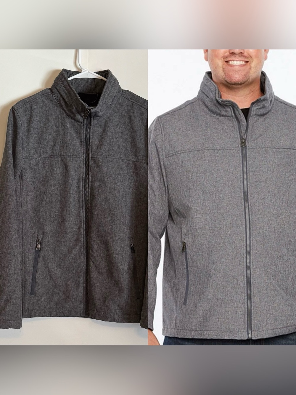 Dockers Men's Dark Gray Lightweight Zip Jacket
